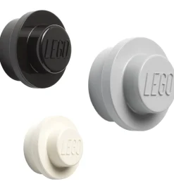 Knager*LEGO® Storage Knagerækkesæt - 3 stk - 10/8/5 cm - Hvid/Sort/Grå