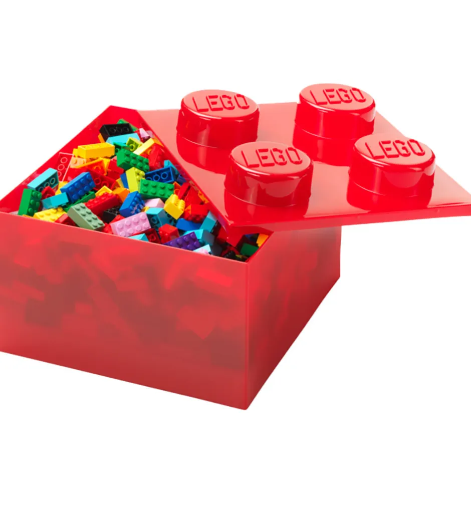 Bokse Og Kasser|Opbevaring*LEGO® Storage Opbevaringsboks - 4 Knopper - Translucent Red