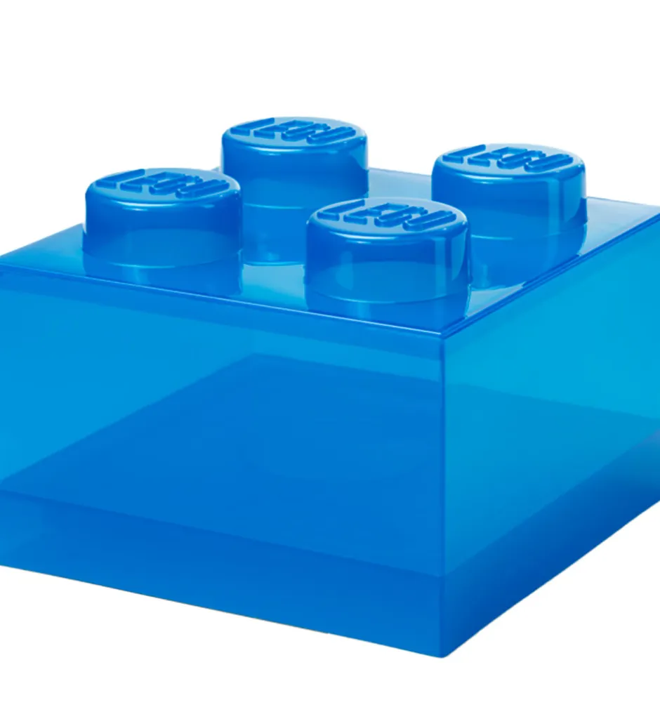 Bokse Og Kasser|Opbevaring*LEGO® Storage Opbevaringsboks - 4 Knopper - Translucent Blue