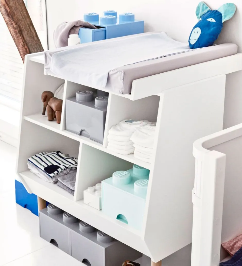 LEGO® Storage Opbevaringsskuffe - 4 Knopper - 25x25x18 - Mørkegr