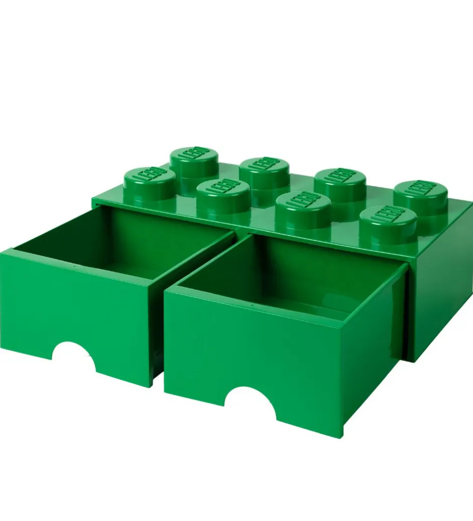 Skuffer*LEGO® Storage Opbevaringsskuffe - 8 Knopper - 50x25x18 - Grøn