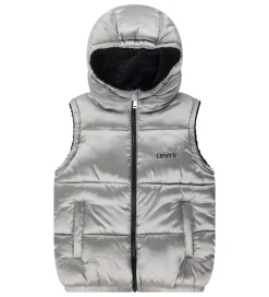 Børn Levis Dynevest m. Fleece - Vendbar - Sølv/Sort
