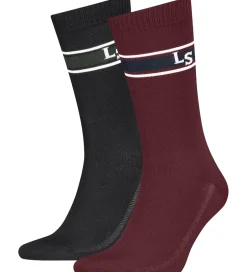 Strømper*Levis Strømper - 2-pak - Bordeaux/Sort