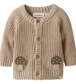 Børn Lil Atelier Cardigan - Strik - NbmEmlen - Oxford Tan m. Svampe