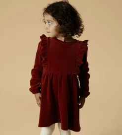 Kjoler*Lil Atelier Lil' Atelier Kjole - Velour - NmfSaga - Red Dahlia