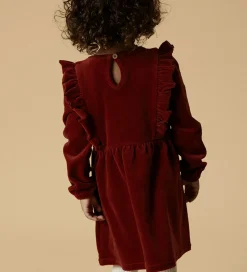 Kjoler*Lil Atelier Lil' Atelier Kjole - Velour - NmfSaga - Red Dahlia