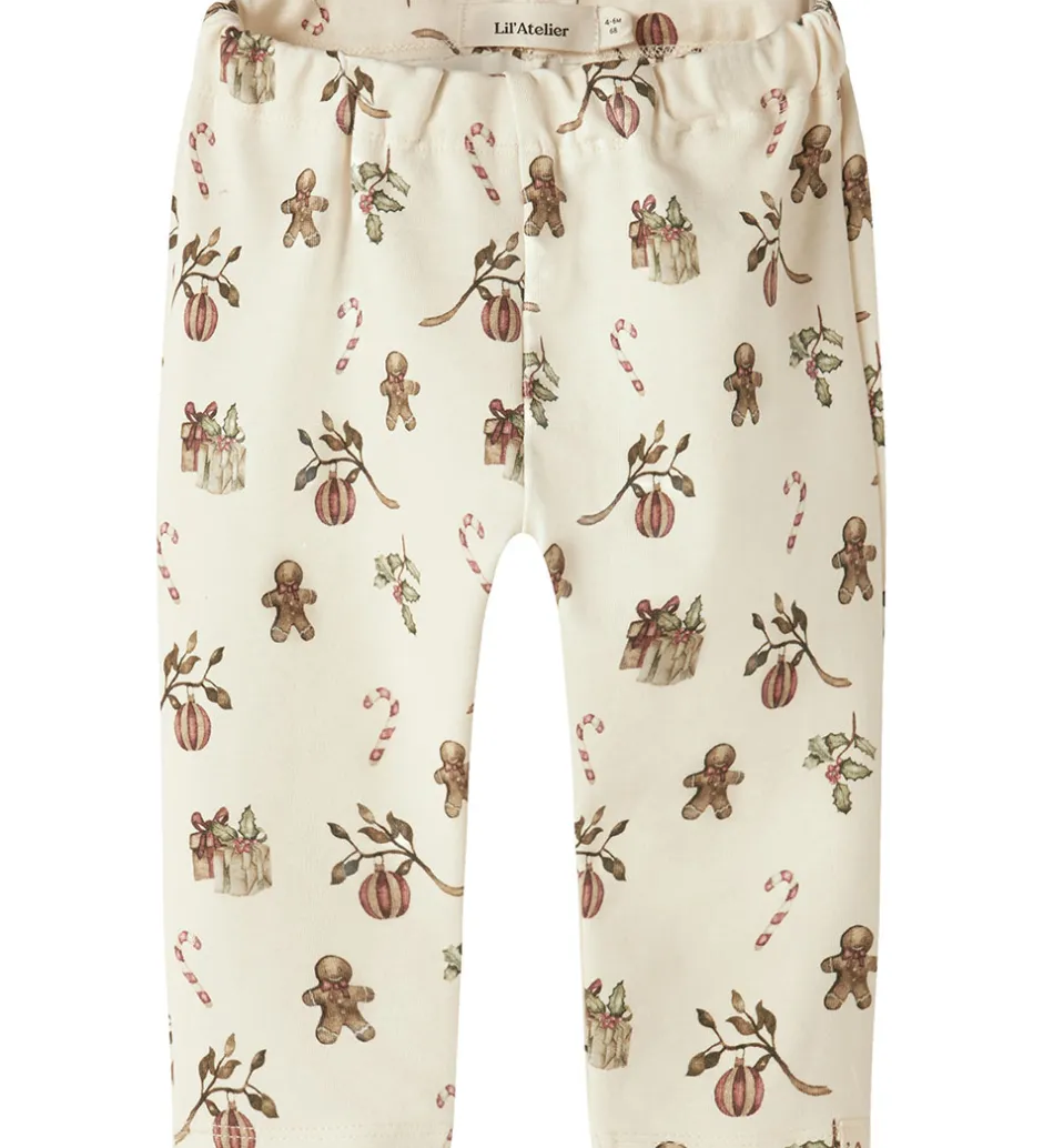 Leggings|Juletøj*Lil Atelier Lil' Atelier Leggings - NbnLayo - Turtledove/Christmas