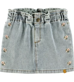 Nederdele*Lil Atelier Nederdel - NmfDarlee - Medium Blue Denim/Flower Emb