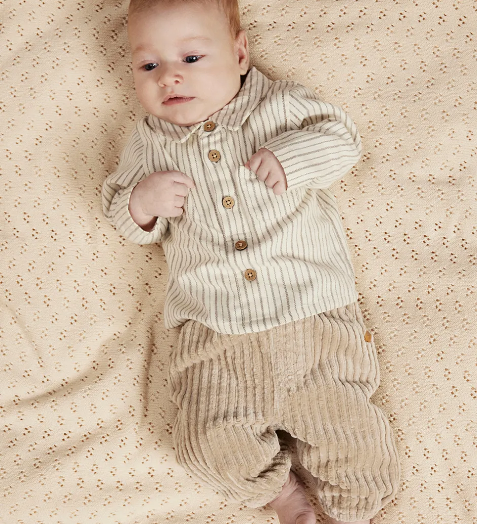 Børn Lil Atelier Skjortebody l/æ - NbmFelixo - Turtledove/Sepia Tint