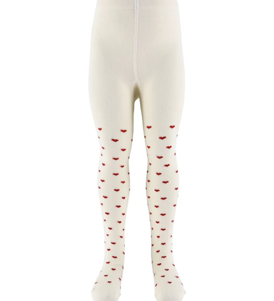Børn Lil Atelier Strømpebukser - NbfReba - Turtledove/Red Hearts