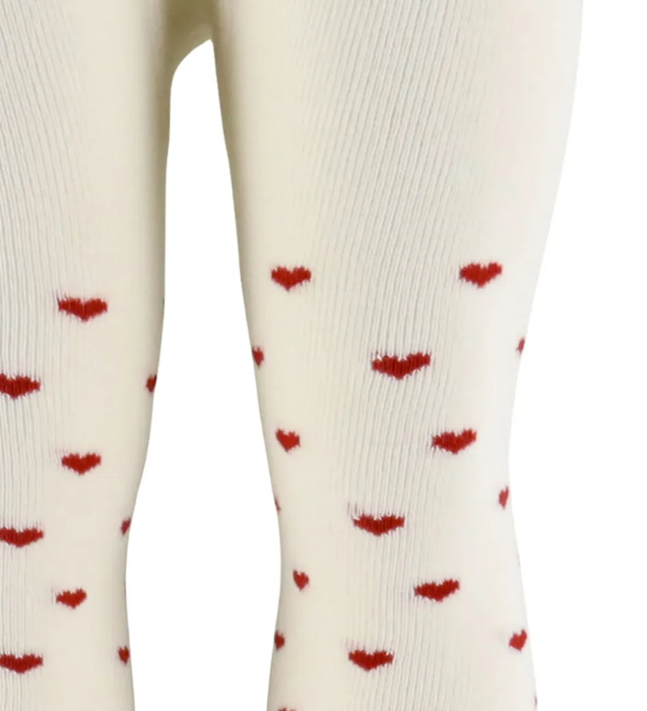 Børn Lil Atelier Strømpebukser - NbfReba - Turtledove/Red Hearts
