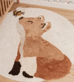 Tæpper|Gulvtæpper*Little Dutch Gulvtæppe - 110x110 cm - Beige m. Ræv/Bi