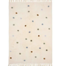 Tæpper|Gulvtæpper*Little Dutch Gulvtæppe - 120x170 cm - Beige m. Blå Prikker