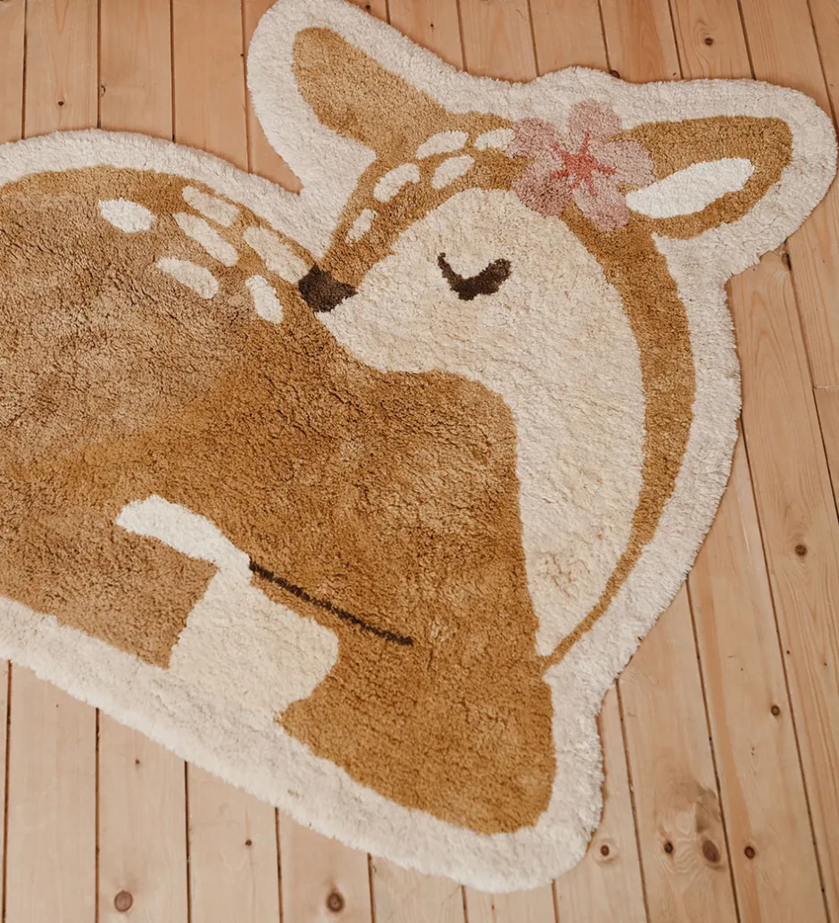 Tæpper|Gulvtæpper*Little Dutch Gulvtæppe - 103x110 cm - Beige m. Rådyr