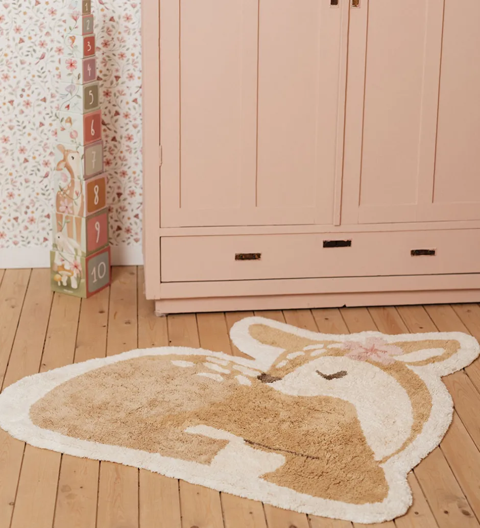 Tæpper|Gulvtæpper*Little Dutch Gulvtæppe - 103x110 cm - Beige m. Rådyr