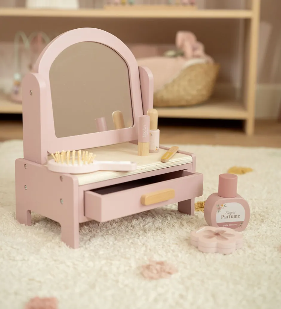 Trælegetøj|Rolleleg*Little Dutch Sminkebord - Træ - Pink