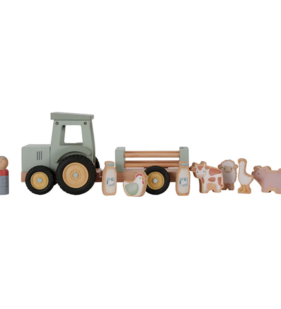 Little Dutch Traktor m. Trailer - Træ - Little Farm