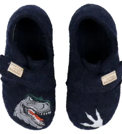 Hjemmesko*Living Kitzbühel Hjemmesko - Uld - Nachtblau m. T-rex