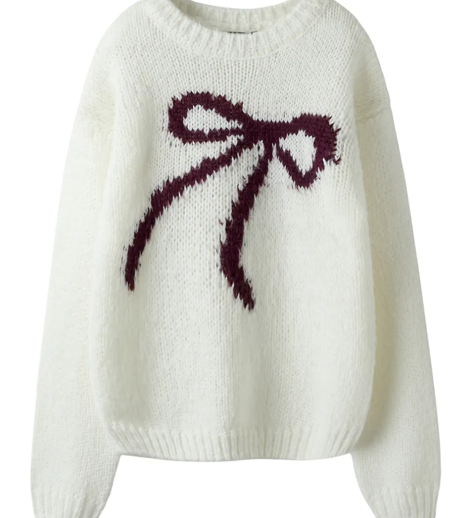 Børn LMTD Bluse - Strik - NlfBow - White Alyssum