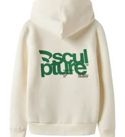 Børn LMTD Hættetrøje - NlnHulp - Antique White/Jolly Green/Sort