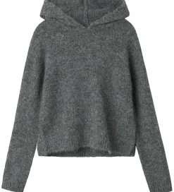 Børn LMTD Hættetrøje - Strik - NlfNulo - Dark Grey Melange