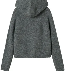 Børn LMTD Hættetrøje - Strik - NlfNulo - Dark Grey Melange