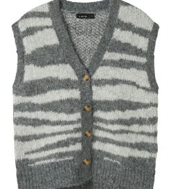 Veste*LMTD Vest - NlfNulos - Kort Strik - Dark Grey Melange