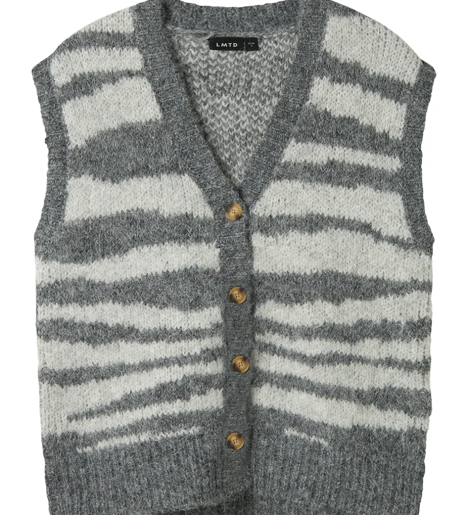 Veste*LMTD Vest - NlfNulos - Kort Strik - Dark Grey Melange