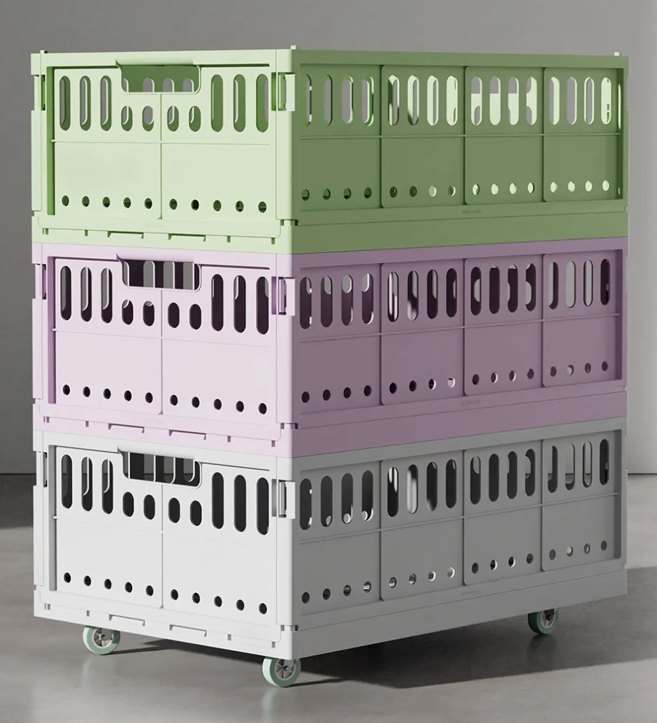 Foldekasser|Opbevaring*Made Crate Hjul - 4-pak - Minty