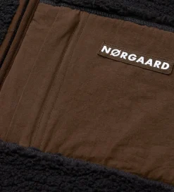 Fleece*Mads Nørgaard Fleecejakke - Teddy - Jeffo - Jet Black m. Brun