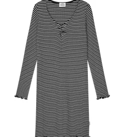 Kjoler*Mads Nørgaard Kjole - Rib - Viskose - Tikina - Black/Vanilla Ice
