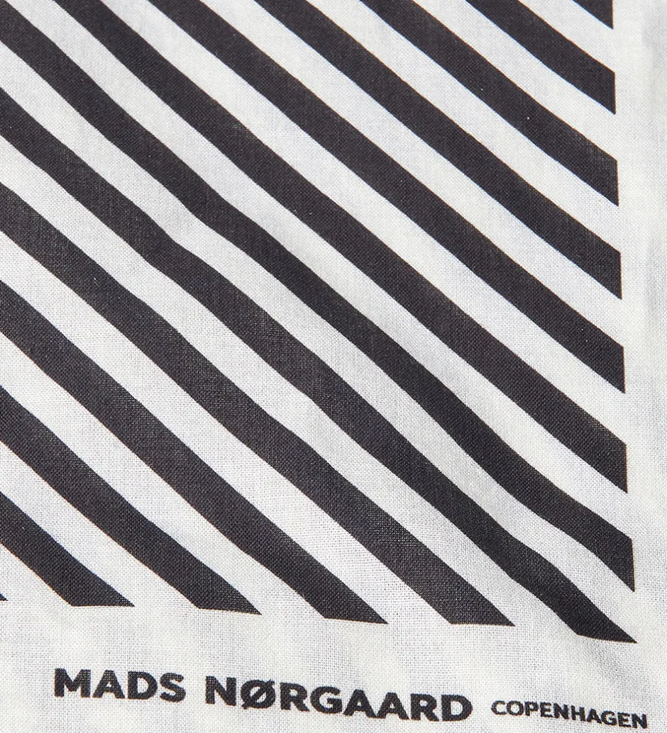 Tørklæder*Mads Nørgaard Tørklæde - 55x55cm - Bluing/Jet Black Stribet