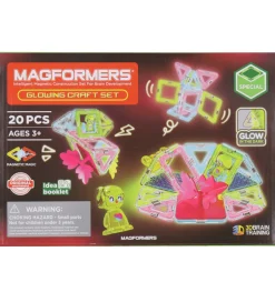 Magnetlegetøj*Magformers Magnetsæt - 20 Dele - Glowing Craft