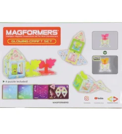 Magnetlegetøj*Magformers Magnetsæt - 20 Dele - Glowing Craft