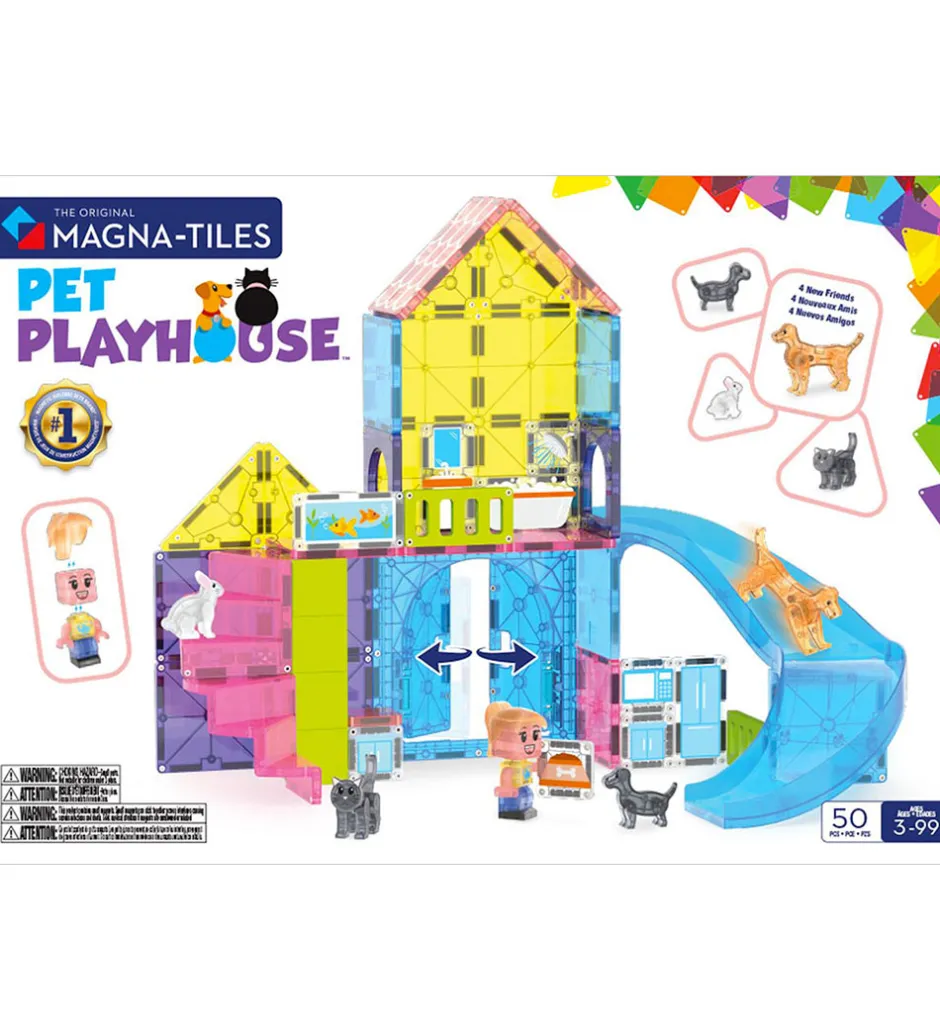 Magna-Tiles Magna Tiles Magnetsæt - 50 Dele - Pet Playhouse + MicroMAGS