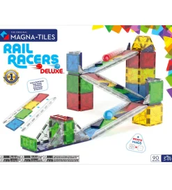 Magnetlegetøj|Konstruktionslegetøj*Magna-Tiles Magnetsæt - 90 Dele - Rail Racer + MicroMAGS