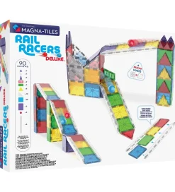 Magnetlegetøj|Konstruktionslegetøj*Magna-Tiles Magnetsæt - 90 Dele - Rail Racer + MicroMAGS