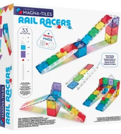 Magnetlegetøj|Konstruktionslegetøj*Magna-Tiles Magnetsæt - 33 Dele - Small Rail Racer + MicroMAGS