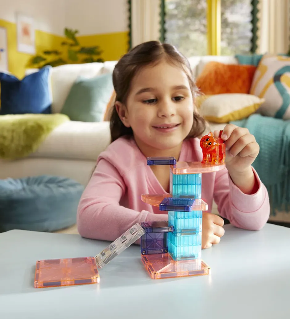 Magnetlegetøj|Konstruktionslegetøj*Magna-Tiles Magnetsæt - 13 Dele - Cat Tree + MicroMAGS