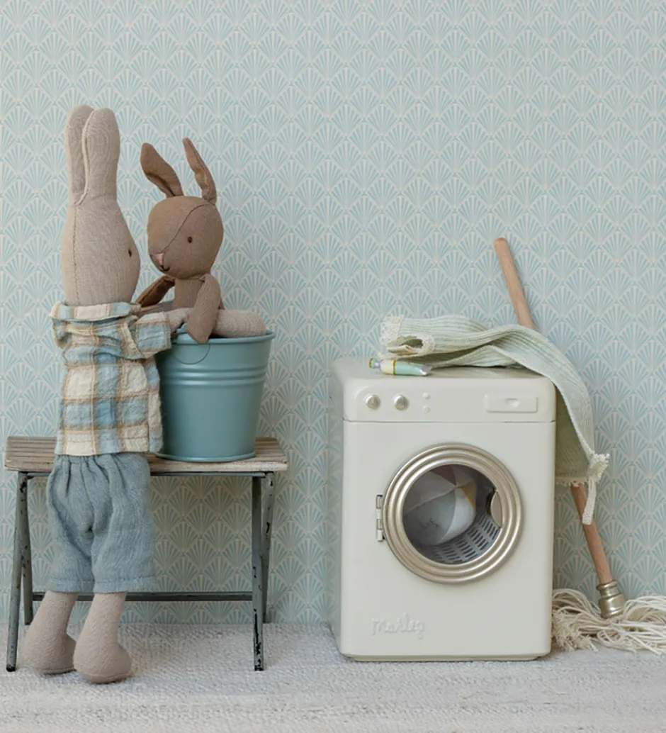 Dukker Og Tilbehør*Maileg Hare - Micro - Strikket Dragt - Brun/Blå