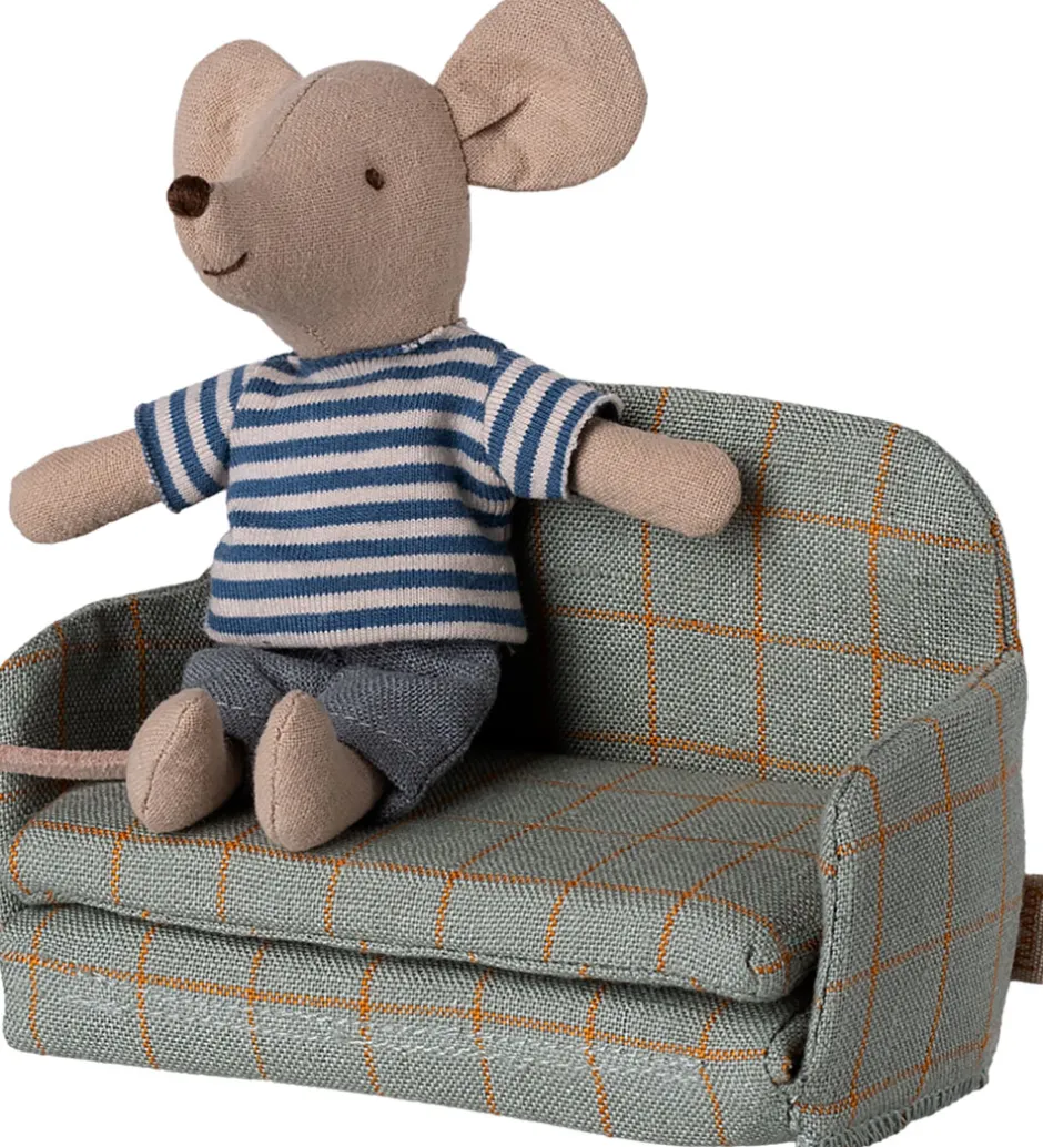 Dukker Og Tilbehør*Maileg Miniature Sofaseng - Mus - Tern