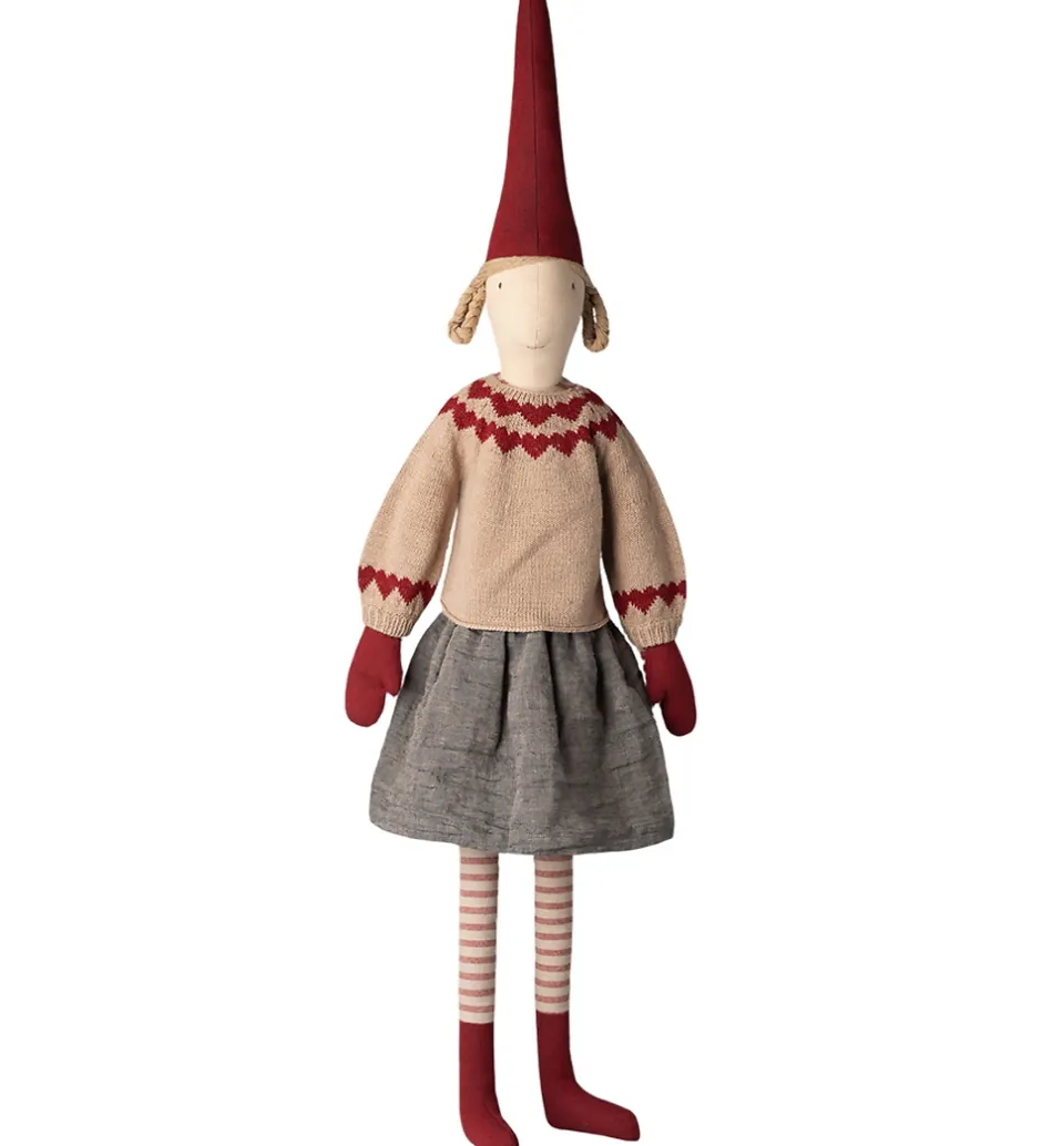 Julepynt|Dekoration*Maileg Nissepige - Str. 6 - Nederdel og Strikket Sweater