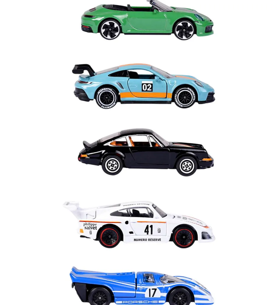 Biler, Tog Og Køretøjer*Majorette Biler - Porsche - 5-pak