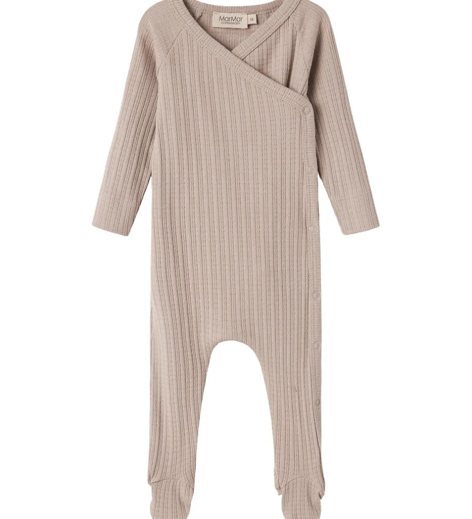 Børn MarMar Heldragt m. Fødder - Pointelle - Rubello - Soft Beige