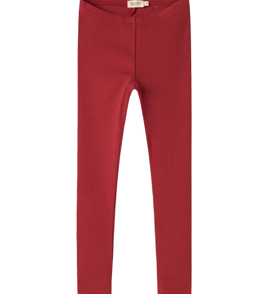 Leggings|Juletøj*MarMar Leggings - Rib/Modal - Hibiscus Red