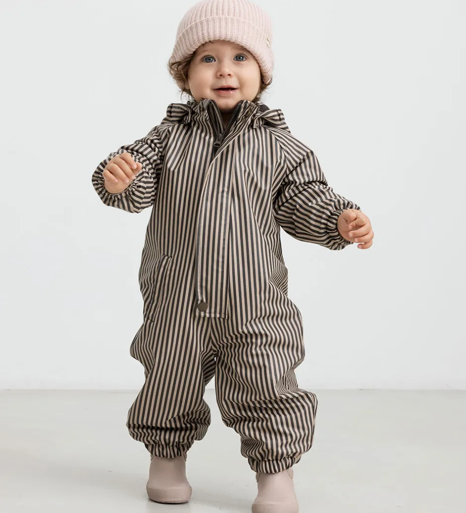 Børn MarMar Regndragt m Fleece - PU - Orion - Brown Stripe