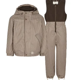 Regntøj*MarMar Regntøj m Fleece - PU - Obo - Brown Stripe
