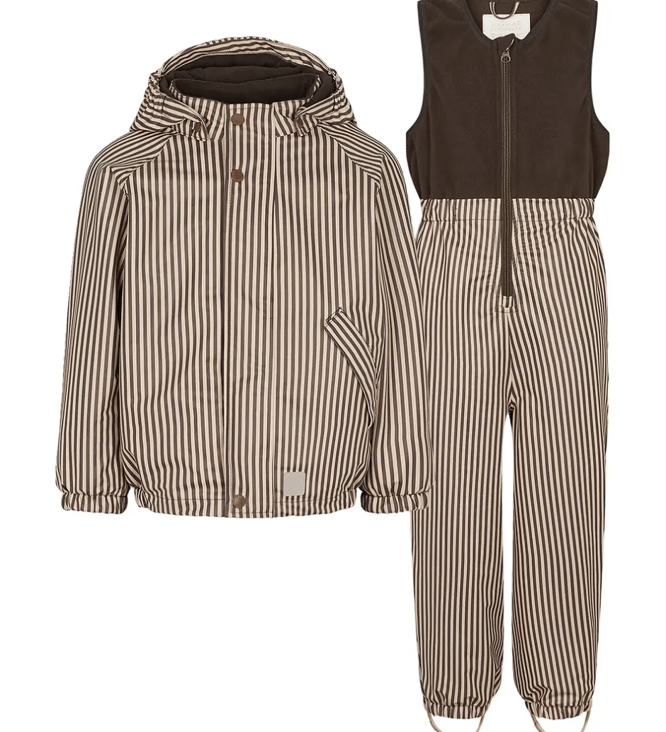Regntøj*MarMar Regntøj m Fleece - PU - Obo - Brown Stripe