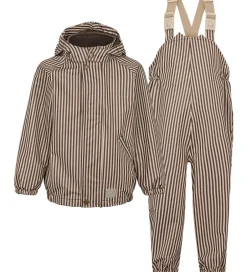 Børn MarMar Regntøj m. Seler - PU - Oddy - Brown Stripe