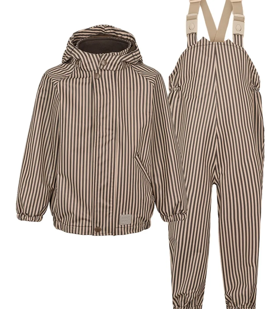 Børn MarMar Regntøj m. Seler - PU - Oddy - Brown Stripe